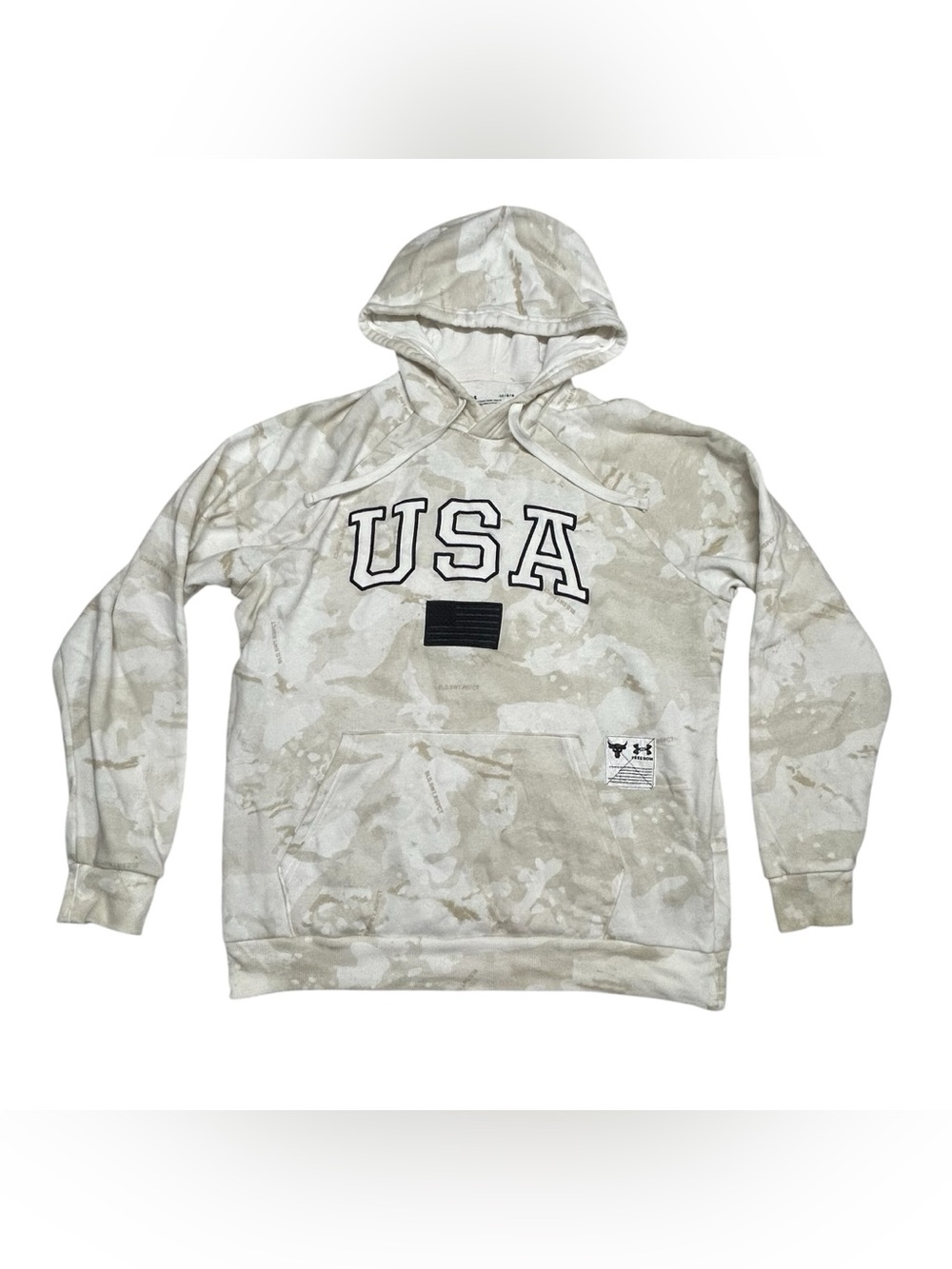 Under Armour Project Rock USA Mens Size 2XL Hoodie Sweatshirt Activewear Camo